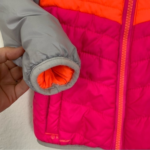 Champion Baby Girl Puffer Jacket Fleece Lined Size 12 Months fluorescent Hooded - Picture 8 of 14